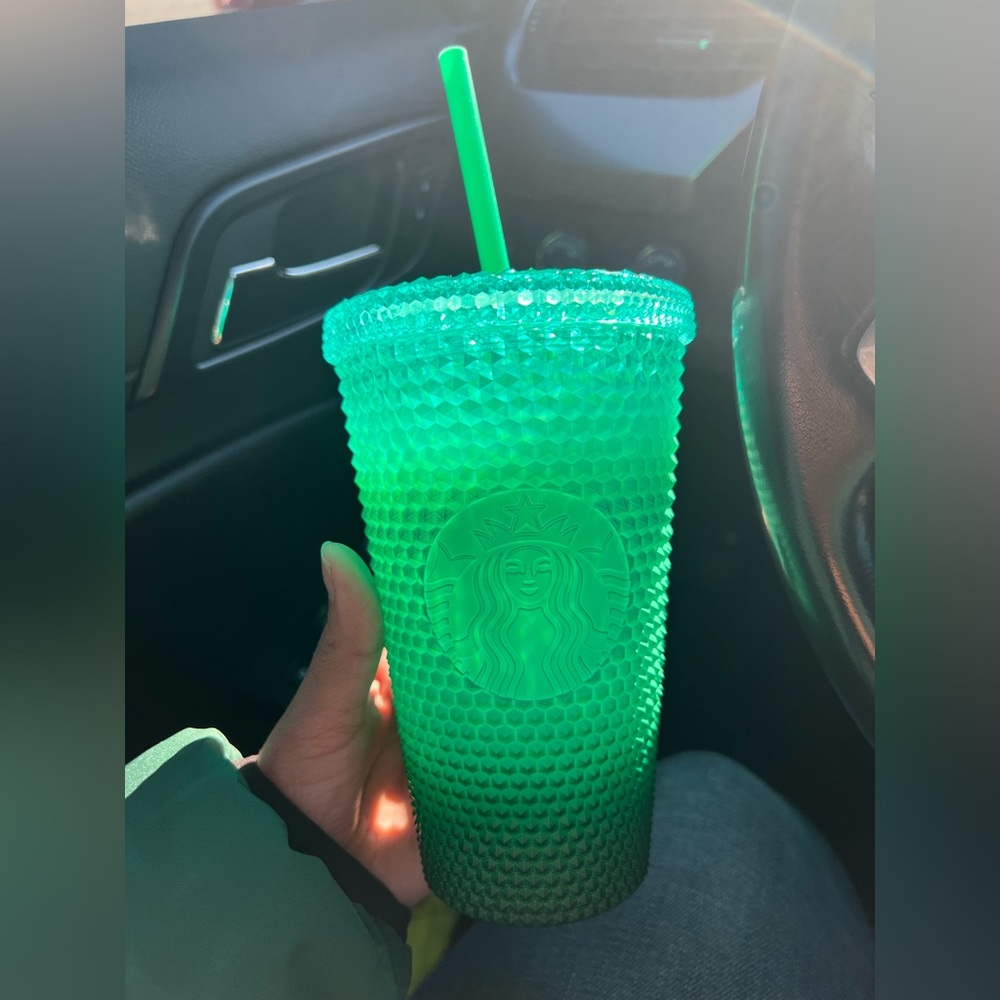 Starbucks Mint Teal Green Ombré Studded grande Tumbler Holiday 2022